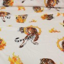 Tissu viscose imprimé tigre blanc