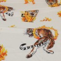 Tissu viscose imprimé tigre blanc
