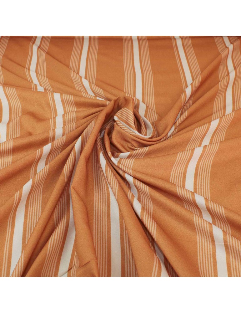 Tissu viscose imprimé rayures marron Tissu viscose imprimé rayures marron