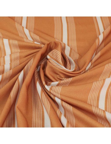 Tissu viscose imprimé rayures marron