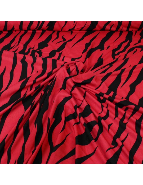Tissu viscose imprimé rouge