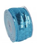 Galon paillettes 40 mm bleu