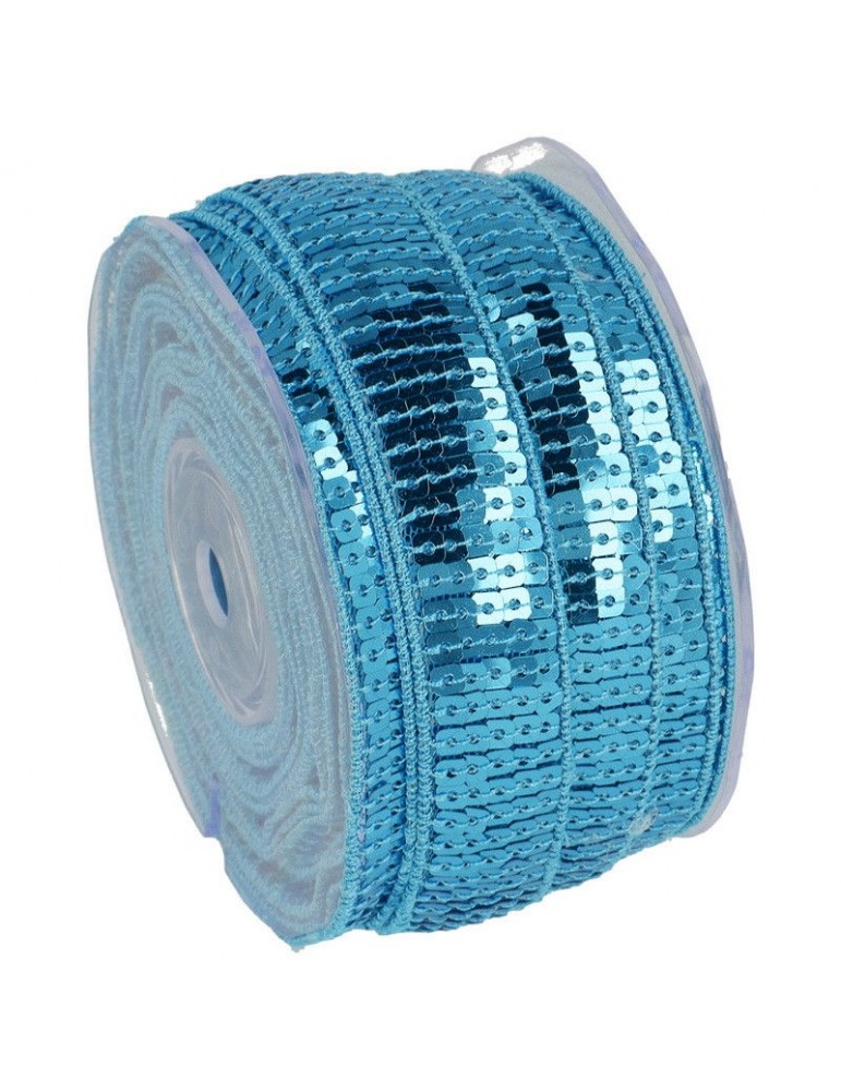 Galon paillettes 40 mm bleu