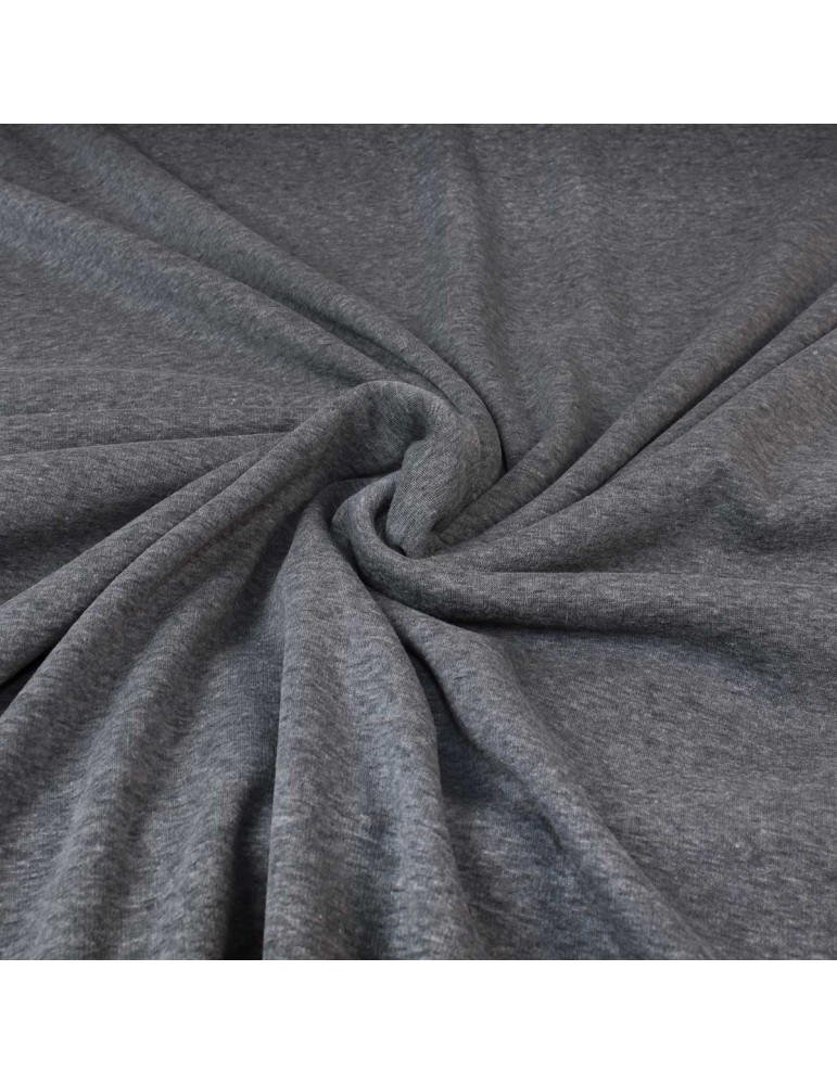 Tissu polaire coton gris chiné Tissu polaire coton gris chiné