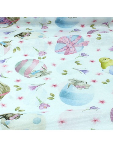 Tissu coton/polyester Pâques