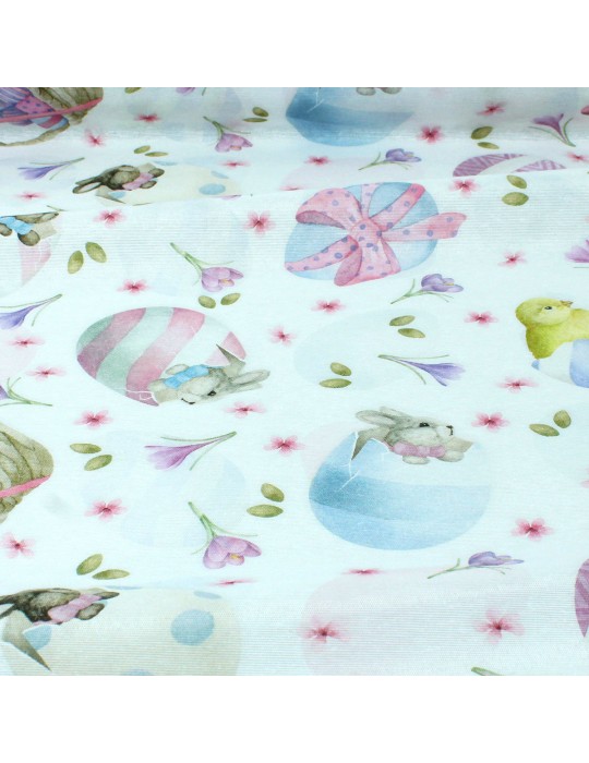 Tissu coton/polyester Pâques