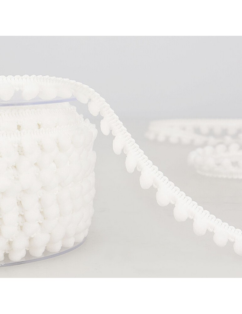 Galon pompons 6 mm blanc Galon pompons 6 mm blanc