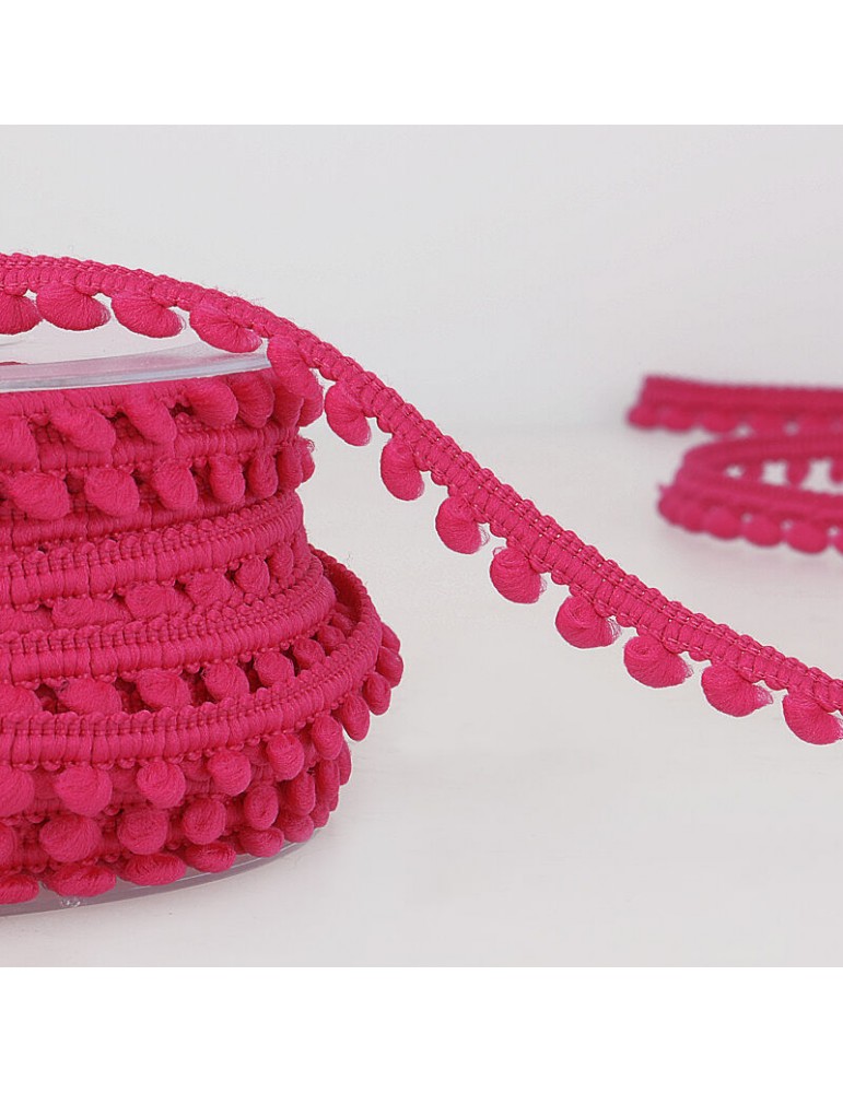Galon pompons 6 mm rose Galon pompons 6 mm rose