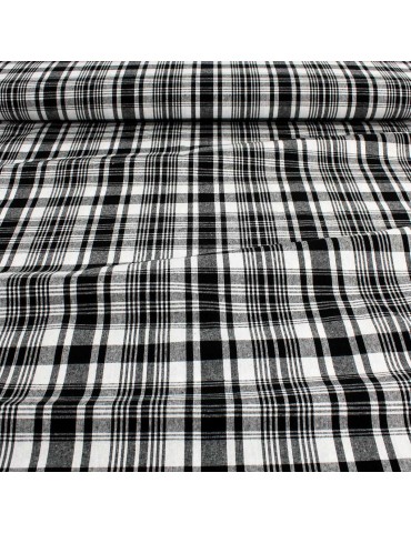Tissu madras noir/blanc