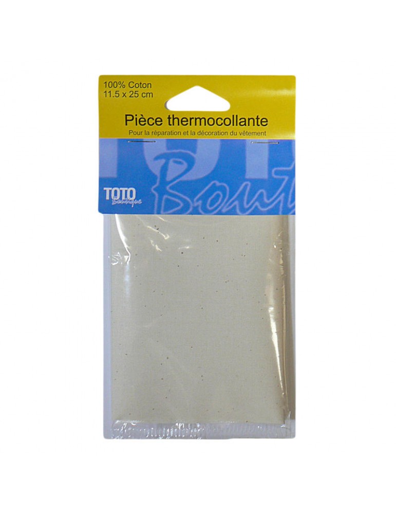 Pièce thermocollante percale 11.5x25cm beige Pièce thermocollante percale 11.5x25cm beige
