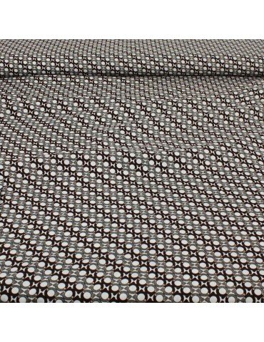 Tissu viscose imprimé marron