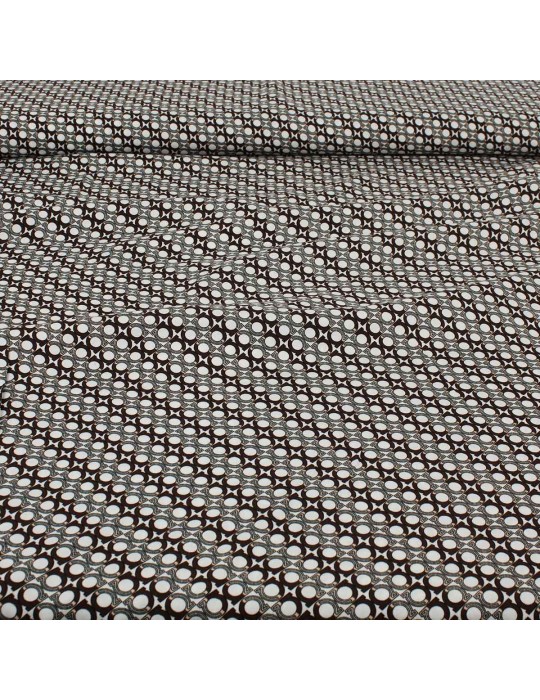 Tissu viscose imprimé marron
