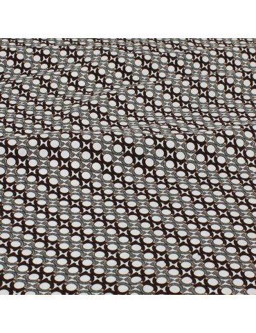Tissu viscose imprimé marron