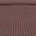 Tissu viscose géométrique rouge/noir