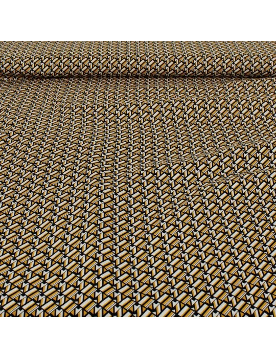 Tissu viscose géométrique jaune/noir