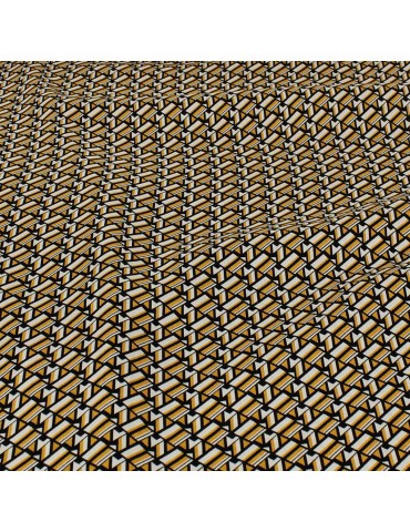 Tissu viscose géométrique jaune/noir