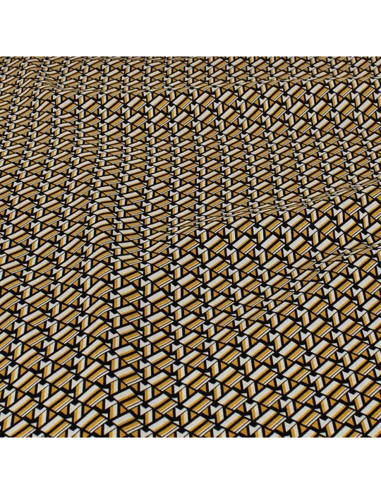 Tissu viscose géométrique jaune/noir