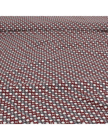 Tissu viscose imprimé rouge