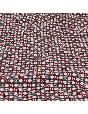 Tissu viscose imprimé rouge