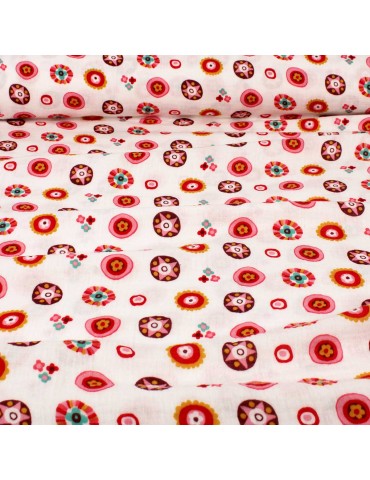 Tissu double gaze Fantaisie blanc
