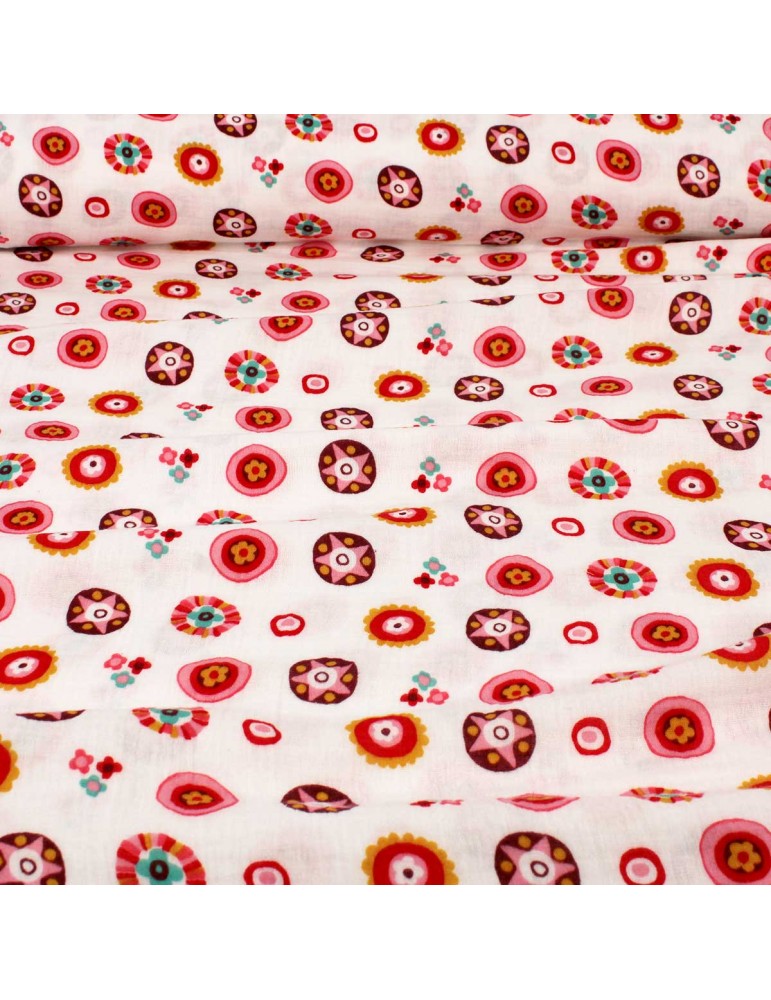 Tissu double gaze Fantaisie blanc Tissu double gaze Fantaisie blanc