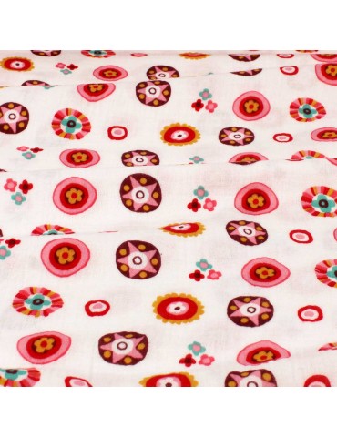 Tissu double gaze Fantaisie blanc