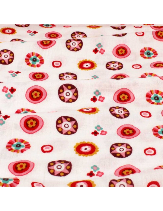 Tissu double gaze Fantaisie blanc