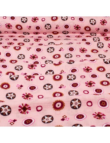 Tissu double gaze Fantaisie rose