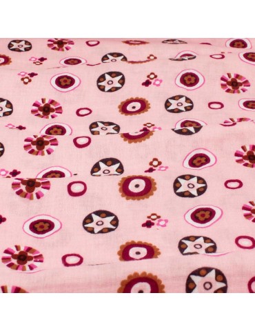 Tissu double gaze Fantaisie rose