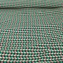 Tissu viscose formes géométriques vert