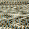 Tissu viscose formes géométriques bleu