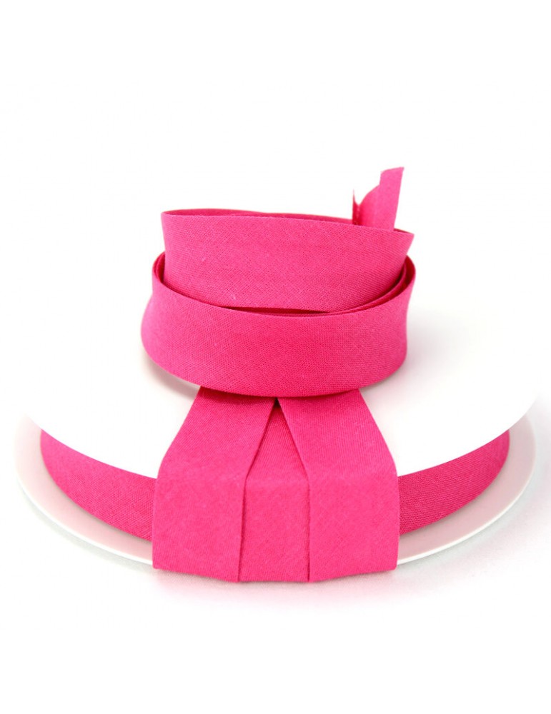 Biais replié 20 mm rose