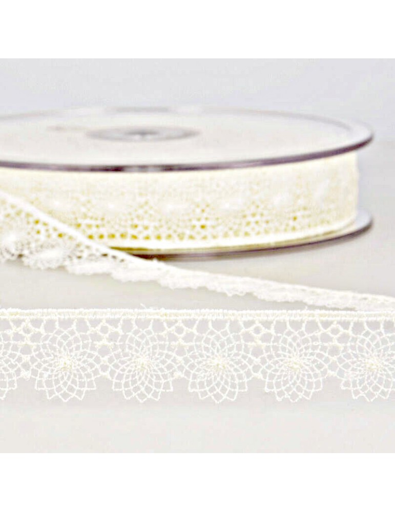 Tulle brodé 16 mm beige