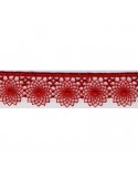 Tulle brodé 16 mm rouge Tulle brodé 16 mm rouge