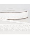 Tulle brodé 16 mm blanc