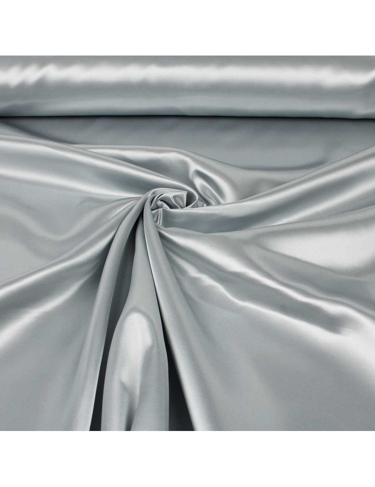 Tissu satin uni gris clair