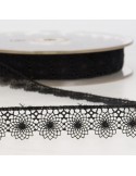 Tulle brodé 16 mm noir Tulle brodé 16 mm noir