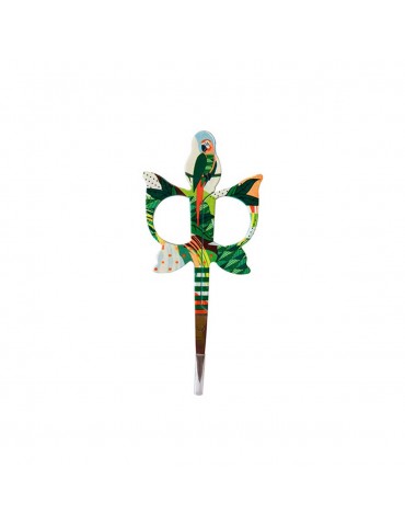 Ciseaux de broderie fantaisie 9 cm perroquet vert