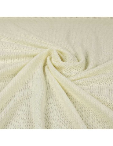 Tissu jersey maille carrée ivoire