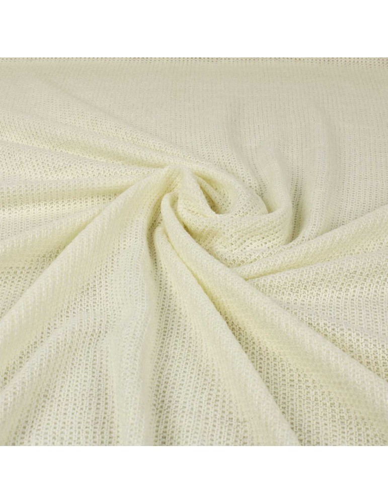 Tissu jersey maille carrée ivoire Tissu jersey maille carrée ivoire