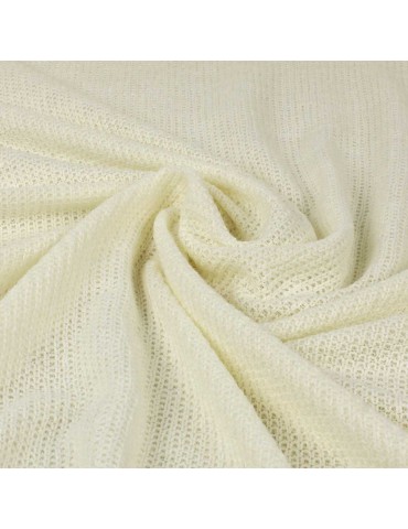 Tissu jersey maille carrée ivoire