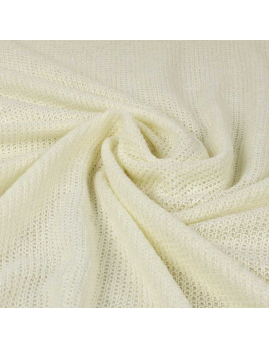 Tissu jersey maille carrée ivoire