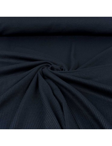 Tissu jersey maille côtelé marine