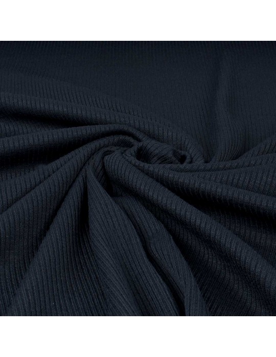 Tissu jersey maille côtelé marine