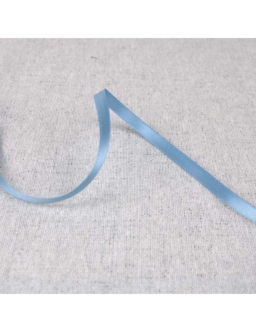 Ruban satin double face 6 mm bleu