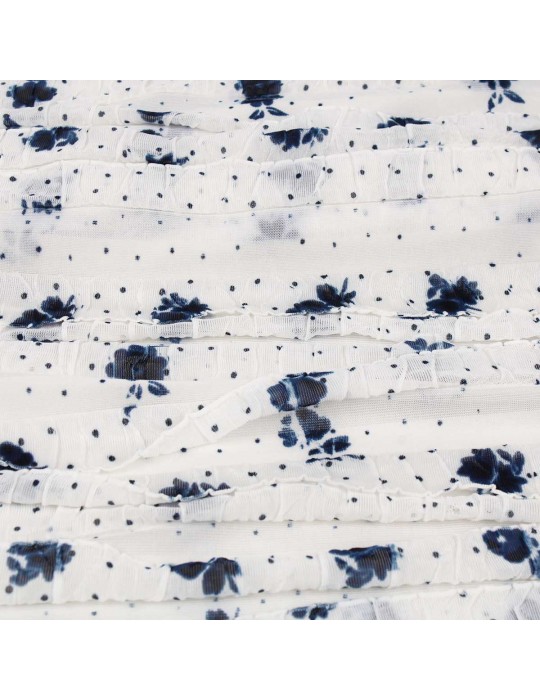 Coupon jersey volants 200 x 137 cm blanc