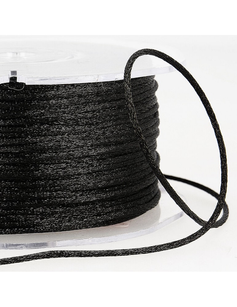 Cordon queue de rat 2 mm noir