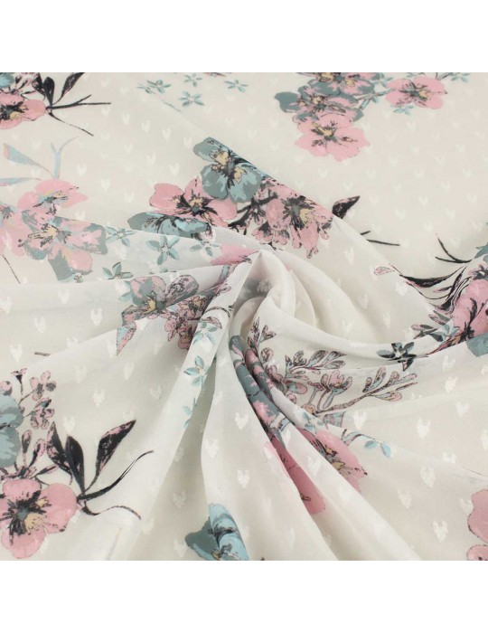 Tissu voile plumetis écru