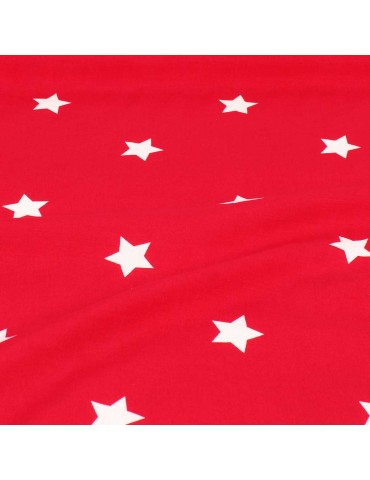 Tissu viscose rouge étoiles