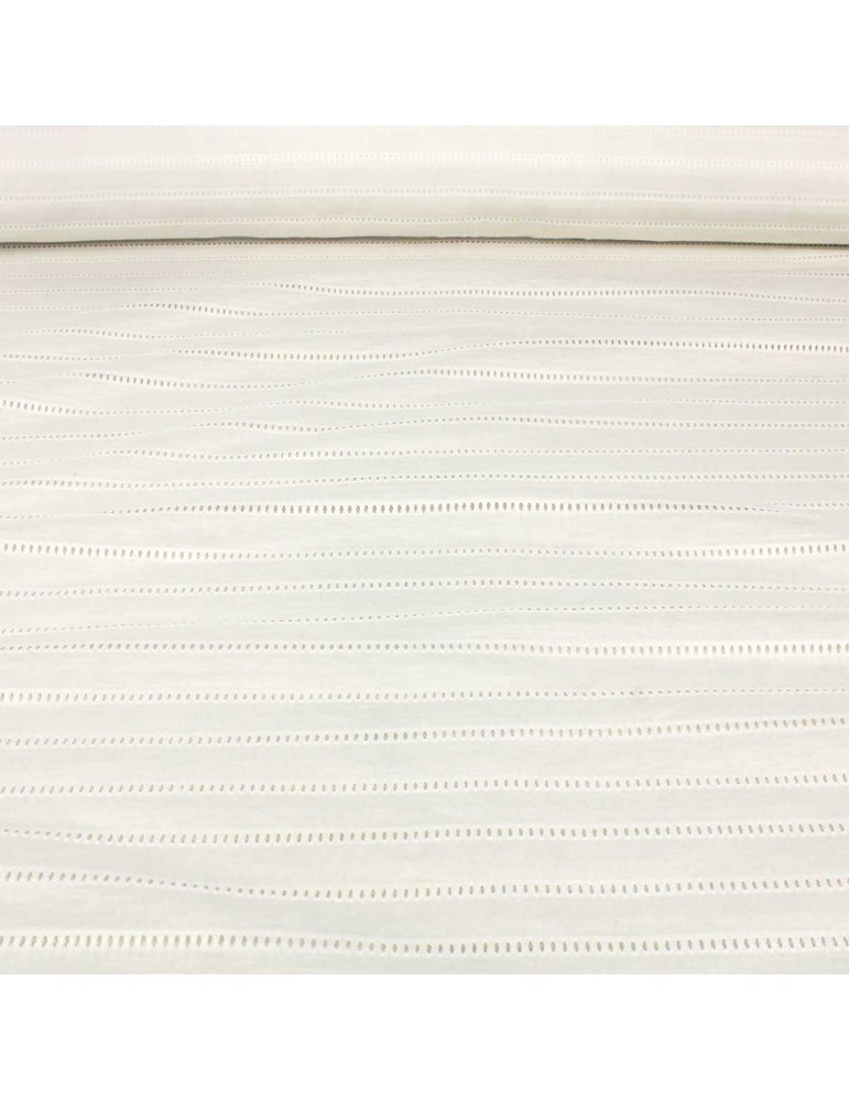 Tissu jersey style broderie blanc